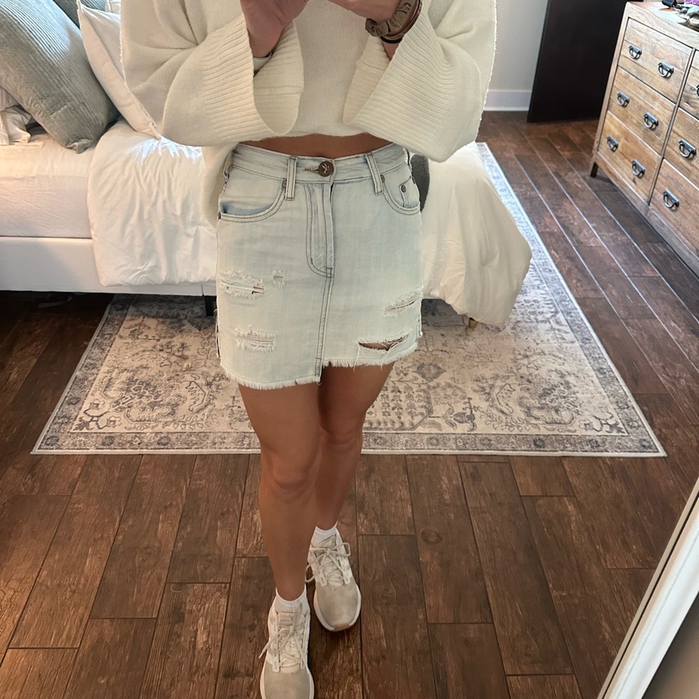 One Teaspoon mini high waste denim skirt